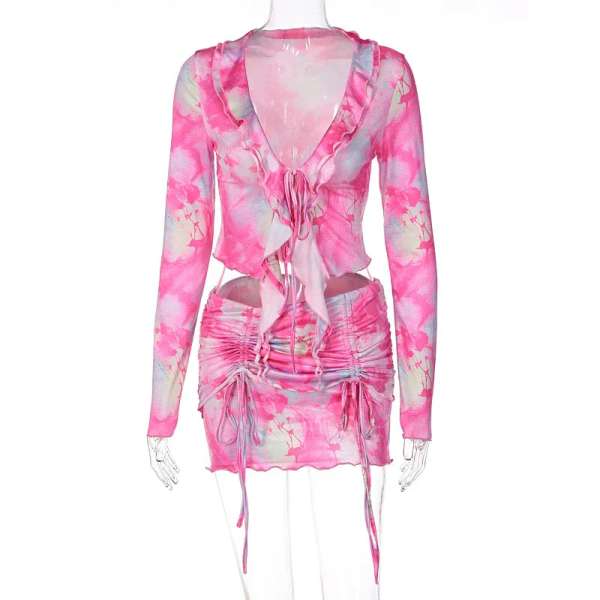 Hugcitar Tie Dye Print Women 2 Piece Set - Image 11