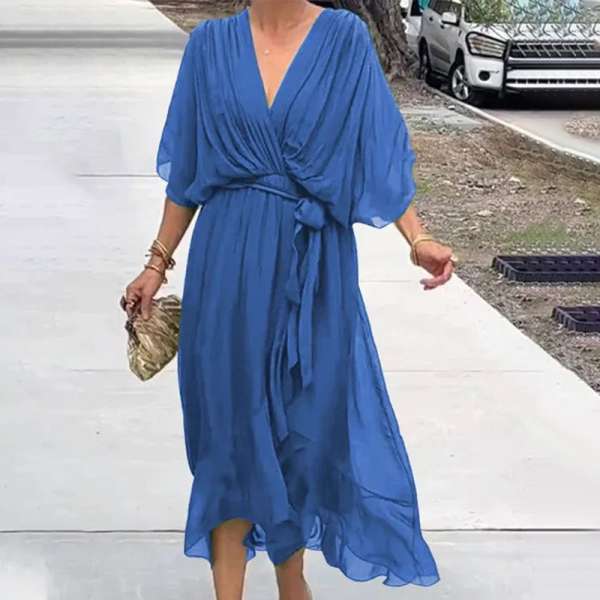 BRENDA- ELEGANT V-NECK DRESS - Image 6